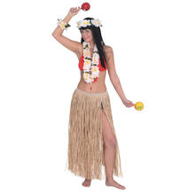 Bastrock 90 cm bunt Hawaiikostüm Zubehör Fransenrock Karneval Verkleidung