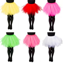 Tutu Tüllrock Petticoat für Kinder, mehrlagig, Gr. 116-140, verschiedene Farben