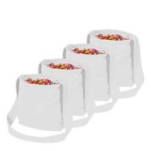 NEU Sparpack Wurfbeutel wei mit Futterstoff, 36x34cm, 71cm Trger, mit 2 Staufchern und breitem Trageriemen, 12 Stck