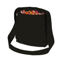 NEU Wurfbeutel schwarz mit Futterstoff, 36x34cm, 71cm Trger, mit 2 Staufchern und breitem Trageriemen