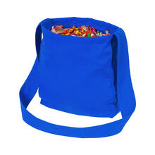 NEU Wurfbeutel blau mit Futterstoff, 36x34cm, 71cm Trger, mit 2 Staufchern und breitem Trageriemen