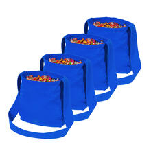 NEU Sparpack Wurfbeutel blau mit Futterstoff, 36x34cm, 71cm Trger, mit 2 Staufchern und breitem Trageriemen, 12 Stck
