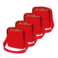 NEU Sparpack Wurfbeutel rot mit Futterstoff, 36x34cm, 71cm Trger, mit 2 Staufchern und breitem Trageriemen, 12 Stck