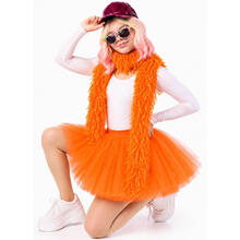 Pl�sch-Boa / Fransen-Schal, orange