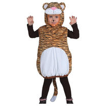 Kinder-Kostüm Tiger Weste mit Kapuze, Einheitsgröße