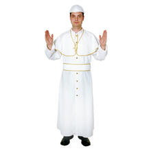 Herren-Kostüm Papst, weiß mit Goldborte Gr. 50-52
