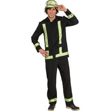 Herren-Kostüm Feuerwehrmann, schwarz Gr 50-52