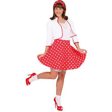 Damen-Kostüm Rock Minnie rot-weiß, Gr. 34-36