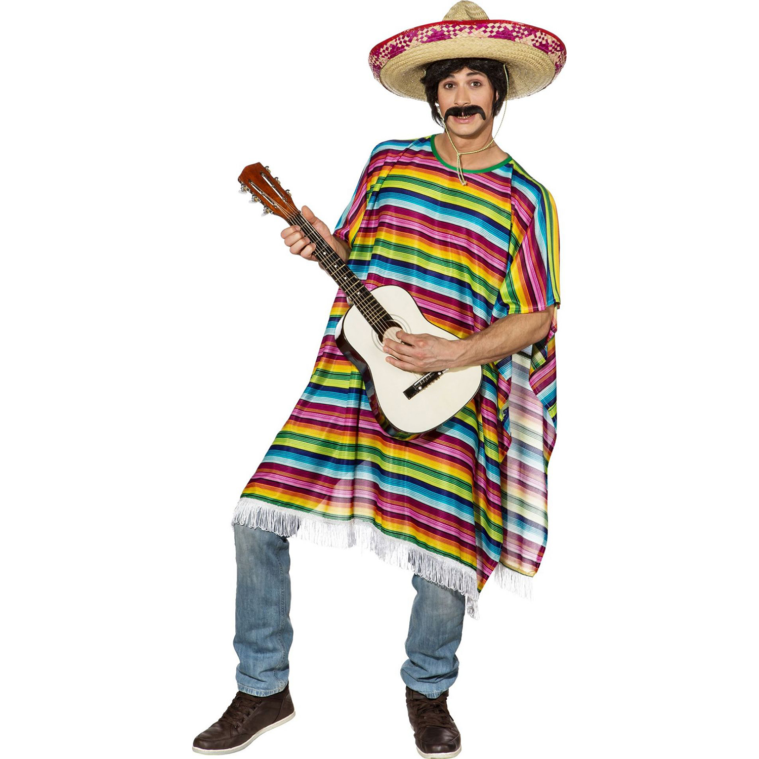 Poncho Amigo, bunt gestreift, Einheitsgre