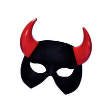 Maske Teufel schwarz mit roten Hörnern Teufelsmaske 