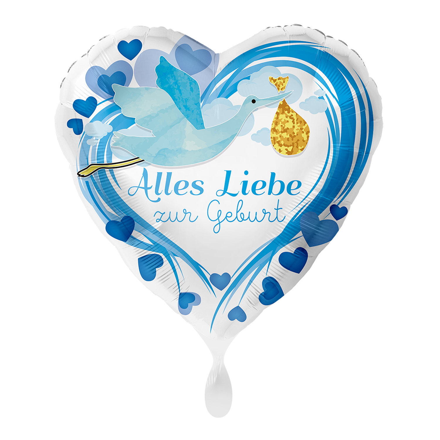 NEU Folienballon Blau - Alles Liebe zur Geburt - ca. 45cm Durchmesser