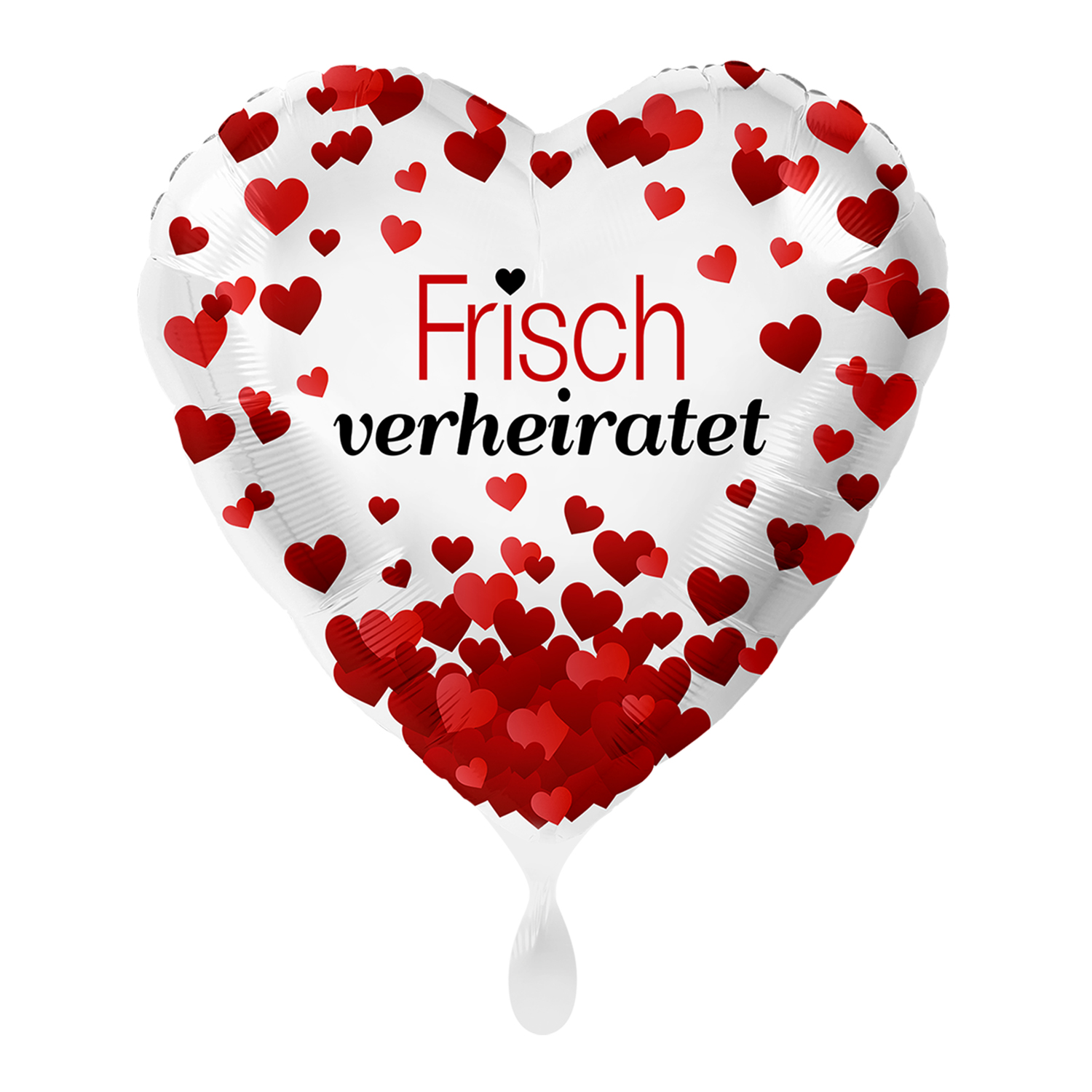 NEU Folienballon Herzen - Frisch Verheiratet - ca. 45cm Durchmesser