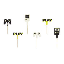 Kuchenstecker / Tortenaufsatz / Cupcake-Topper � Gamer � ca. 6 � 10,5 cm � Set mit 6 St�ck