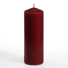 SALE Stumpenkerze, H�he 20 cm, � 7 cm, Farbe: Bordeaux-Rot