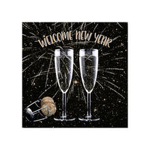 NEU Servietten Welcome New Year fr Silvester, 3-lagig, 25 x 25 cm, 20 Stck