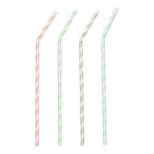 NEU Trinkhalme Pure aus Papier, biegbar,  6 mm, 22 cm, 100 Stck, Stripes