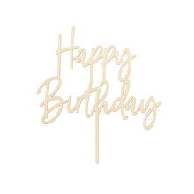 Kuchenstecker / Tortenaufsatz / Cake-Topper aus Holz Happy Birthday / Geburtstag, ca. 16,5 cm