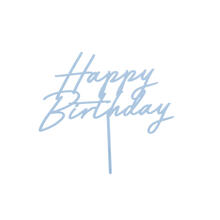 Kuchenaufsatz / Cake-Topper aus Acryl Happy Birthday / Geburtstag - Blau, 16,5 cm