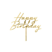Kuchen�Topper / Aufstecker Happy Birthday / Geburtstag - 18 � 16,5 cm, Gold
