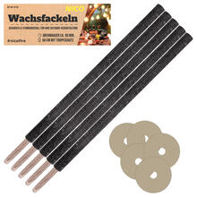NEU Wachsfackeln mit Tropfschutz, 60 cm, 5 Stck