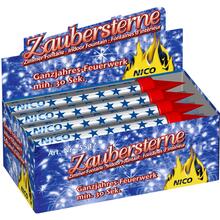 NEU Zaubersterne / Eisfontänen / Torten-Deko, mit Silbereffekt, Packung mit 12 Stück