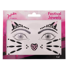 NEU Hautjuwelen Katze, pink-schwarz, selbstklebend