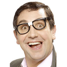Brille Nerd - Streber, schwarz mit Pflaster
