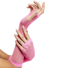 Handschuhe fingerlos, Netz, pink - Netzhandschuhe