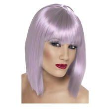 Percke Damen Longbob, Pagenkopf mit Pony, Glam, lila