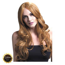 SALE Percke Damen Langhaar, Wellig mit Mittelscheitel, Premium-Qualitt, Khloe, kastanie
