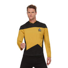 Star Trek-Uniform Sicherheit/Technik, Das Nächste Jahrhundert, Gold & Schwarz, Oberteil, Größe: M