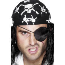 Piraten-Augenklappe, Satin, schwarz, 1 Stk.