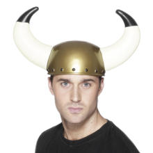 Helm Wikinger mit groen Hrnern, Wikingerhelm, gold