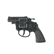 NEU 8-Schuss-Revolver Olly, Kunststoff, schwarz - Cowboy- oder Agenten-Pistole