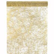 Tischlufer Faseroptik gold-metallic 30cm x 5m