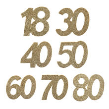Konfetti / Streudeko Geburtstagszahl, Gold, 6 x 5 cm, 6 St�ck - Verschiedene Zahlen