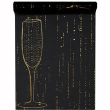 SALE Tischläufer Champagnerglas schwarz, 28cm x 5m