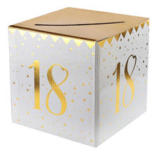 NEU Geldbox 18. Geburtstag, gold-weiß, 20x20x20 cm