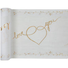 NEU Tischlufer Love You, gold-wei, 3m x 30 cm