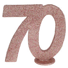 NEU Aufsteller Geburtstags-Zahl 70, glitter-rosé-gold, ca. 10cm