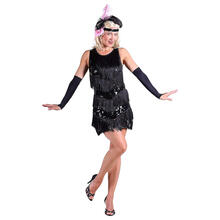 Damen-Kostm Charleston Kleid Dazzle Me, schwarz, Gr. S