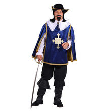 Herren-Kostüm Musketier Aramis Deluxe, blau, zweiteilig, Gr. XL