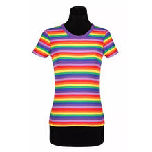 NEU Damen-Kostm Ringelshirt kurzarm, regenbogenfarben, bunt, Gre: XS