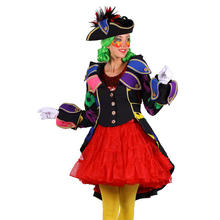 Damen-Kostüm Karnevalsjacke Harlekin, schwarz-bunt, Gr. L