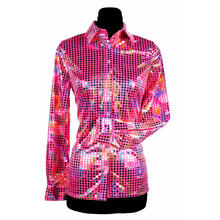 NEU Damen-Kostüm Bluse Disco, pink, Größe: XS