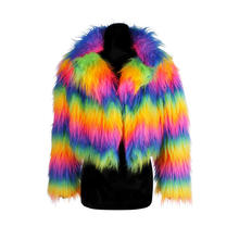 Damen-Kostm Pelzjacke Regenbogen, bunt, Gr. XS