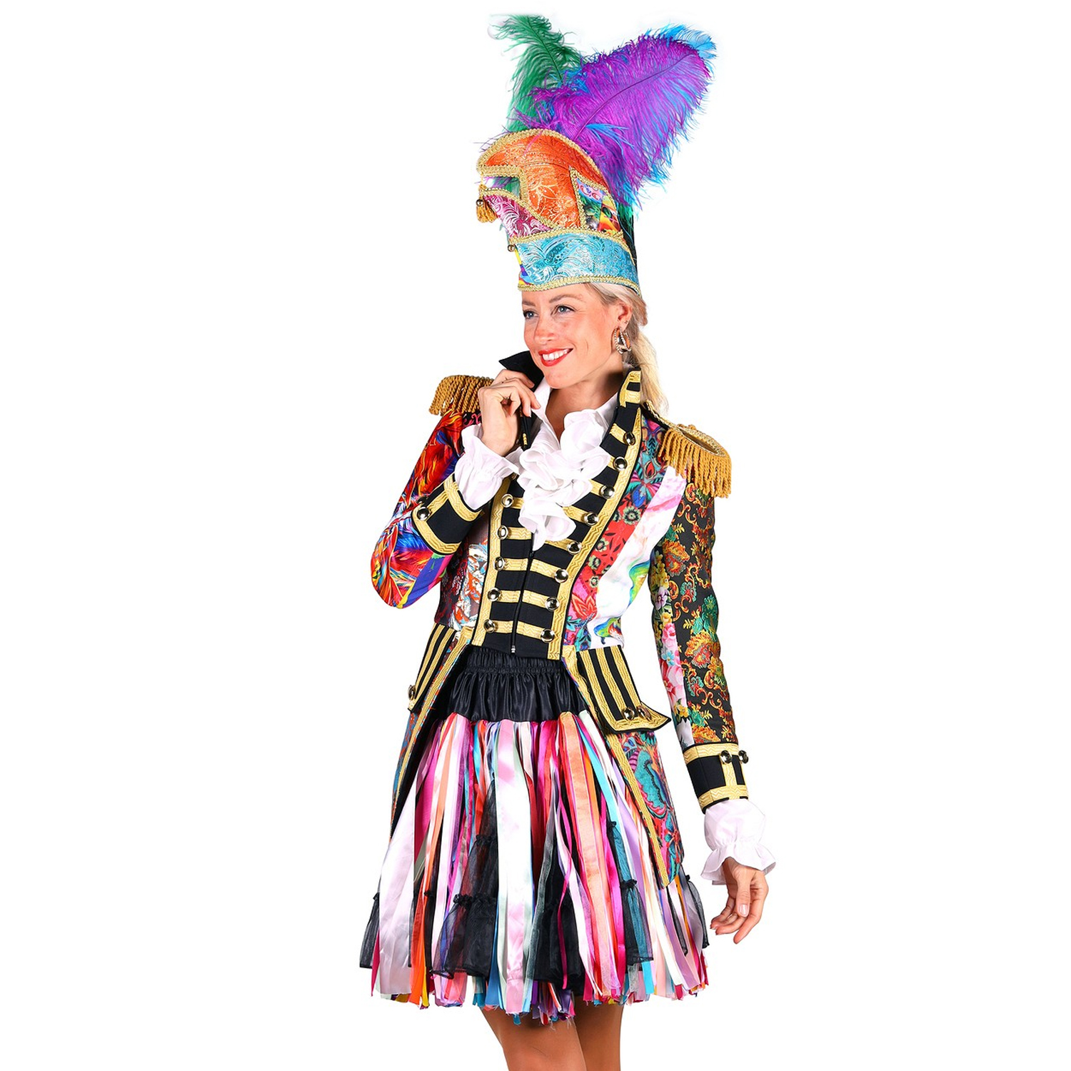 NEU Damen-Kostm Karnevalsjacke Mix it up, buntes Patchworkmuster, Gr. XS