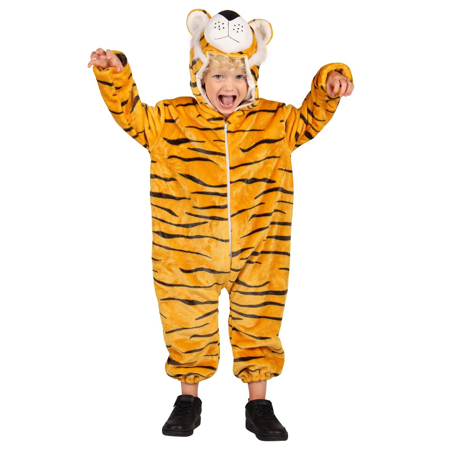 NEU Kinder-Kostm Tiger aus dickem Plsch, Overall, Gr. 80-86