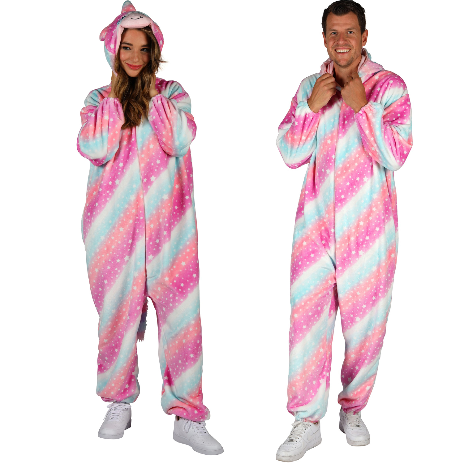 NEU Unisex-Kostm Plsch-Overall Einhorn, bunt, Gr. XS-S
