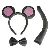 NEU Kost�m-Zubeh�r Set Maus, mit Ohren auf Haarreif, Fliege und Schwanz